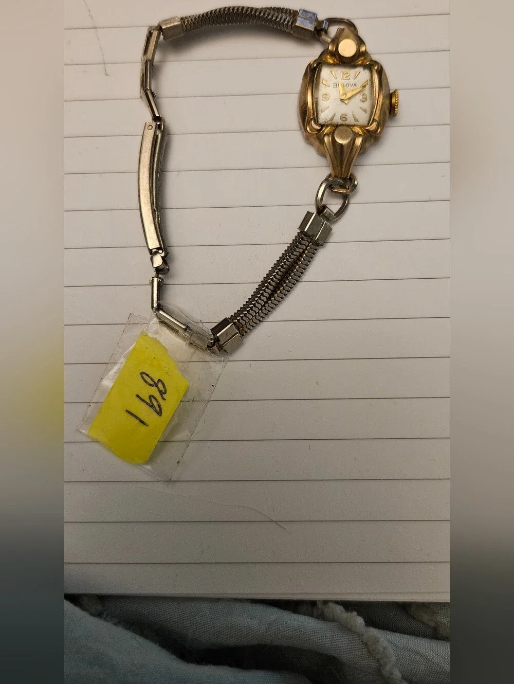 Bulova Gold-Tone Women's Bracelet Watch with Silver Chain